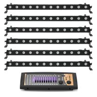 DMX Light Console DMX-M3 + 6x LED Bar-12 RGBW