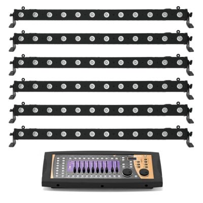 DMX Light Console DMX-M3 + 6x LED Bar-12 RGBW