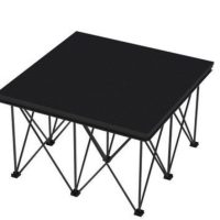 Modular stage with six 1x1m platforms at 40cm height for event rental