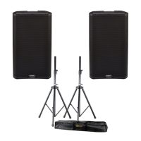 Kit 2x QSC K12.2 Active Speakers + Stands rental Lisbon