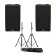 Kit 2x QSC K12.2 Active Speakers + Stands rental Lisbon