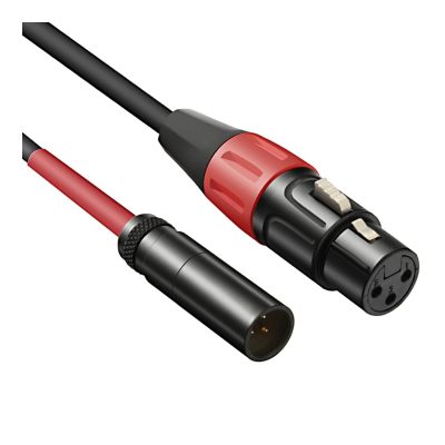 Mini XLR Male (TA3M) to XLR Female Cable, 30cm - 3