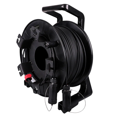 Hybrid fiber-optic HDMI 8K60 cable drum